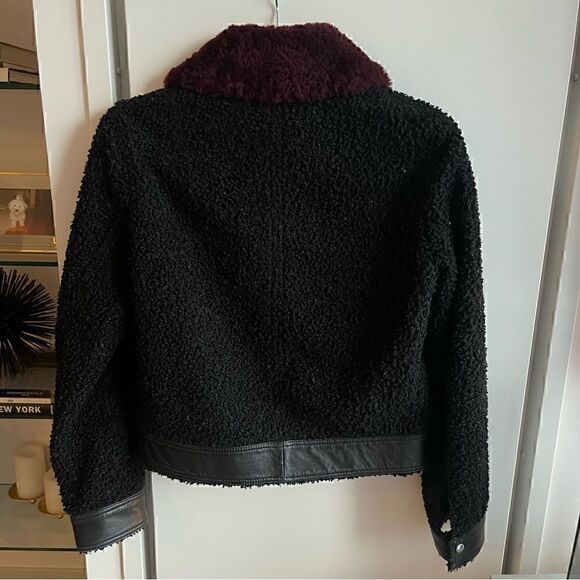 Sandro Verity Mixed Media Jacket - Picture 6 of 8